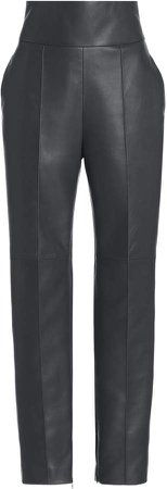 Alexandre Vauthier High-Rise Leather Tapered Pants