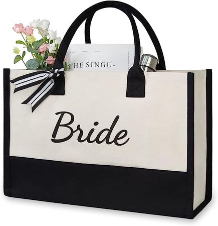 TOPDesign Canvas Tote Bag for Bride, Personalized Bride Gifts for Wedding Bridal Shower Bachelorette Party Engagement Honeymoon, Bridal Accessories Newlyweds Present : Amazon.com.au: Clothing, Shoes & Accessories