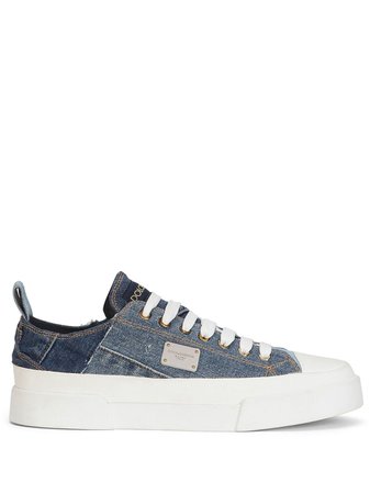 Shop Dolce & Gabbana patchwork denim sneakers with Express Delivery - FARFETCH