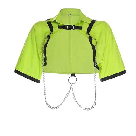 Neon Buckle Crop Jacket