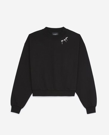 Black sweatshirt with neck logo | The Kooples