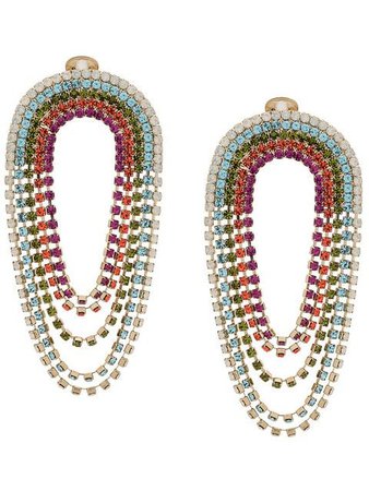 Silvia Gnecchi multi crystal oversized earrings