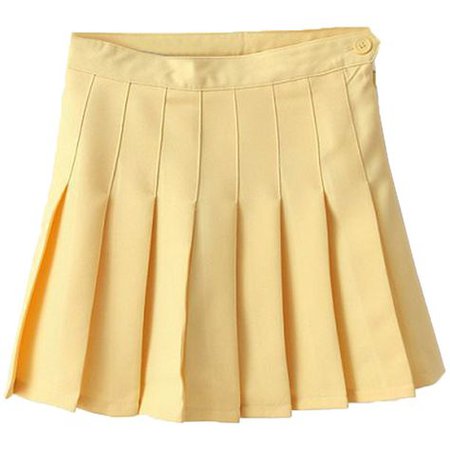 Choies Yellow Pleated Mini Skirt ($17) ❤ liked on Polyvore featuring skirts, mini skirts, bottoms, yellow, c… | Yellow pleated skirt, Mini skirts, Yellow mini skirt