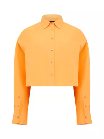Alissa Cotton Cropped Shirt Melon | French Connection US
