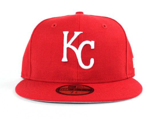 Kansas City Royals New Era 59Fifty Fitted Hats (Chiefs Color Red Gray Under Brim) - Custom New Era Hats - Hats