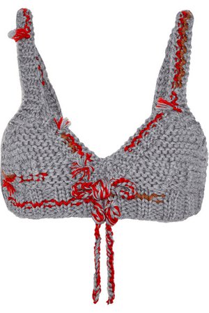 Prada | Bow-embellished wool bra top | NET-A-PORTER.COM
