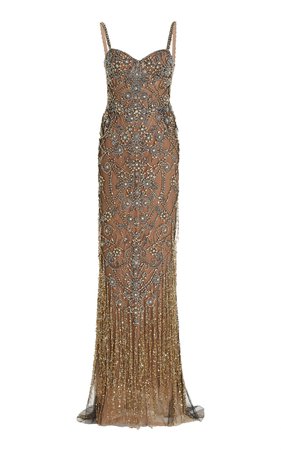 Sequin And Crystal-Embroidered Tulle Gown By Marchesa | Moda Operandi