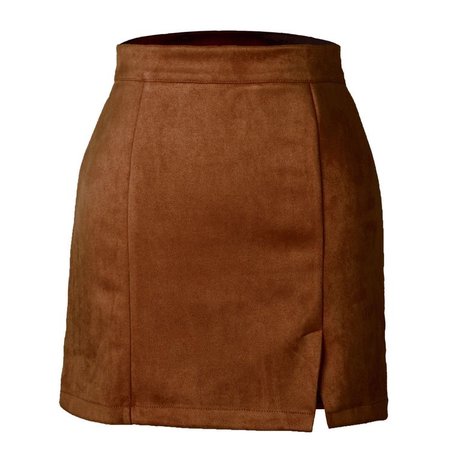 suede brown skirt