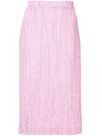 Alessandra Rich Tweed Midi Skirt - Farfetch
