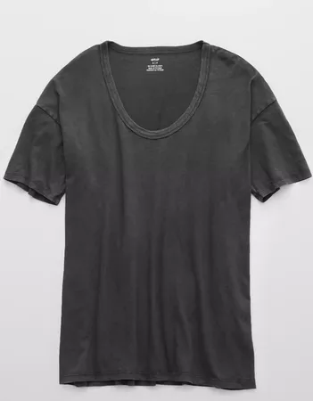 Aerie Boyfriend Voop Oversized T-Shirt black