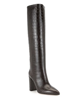Shop brown Paris Texas crocodile-embossed knee boots with Express Delivery - Farfetch