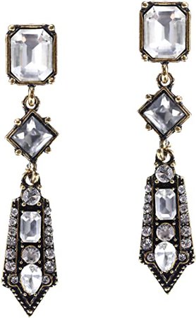 ArtiDeco Women's Vintage Earrings 1925s Flapper Earrings Great Gatsby Costume Party Accessories(Style-3-Winered) : Amazon.co.uk: Jewellery