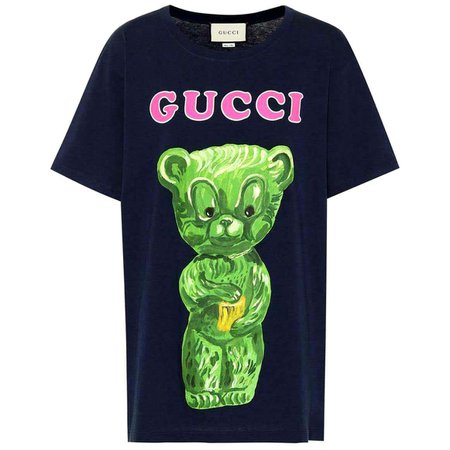 Gucci Printed Cotton Jersey T-Shirt For Sale at 1stDibs