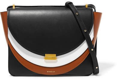 Wandler - Luna Color-block Leather Shoulder Bag - Black