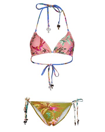 Zimmermann Tropicana Floral Triangle Bikini Set | INTERMIX®