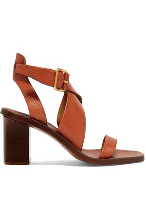 Chloé | Virginia textured-leather sandals | NET-A-PORTER.COM