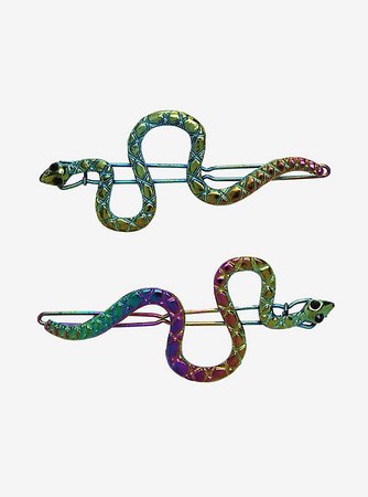 Anodized Snake Hair Clips