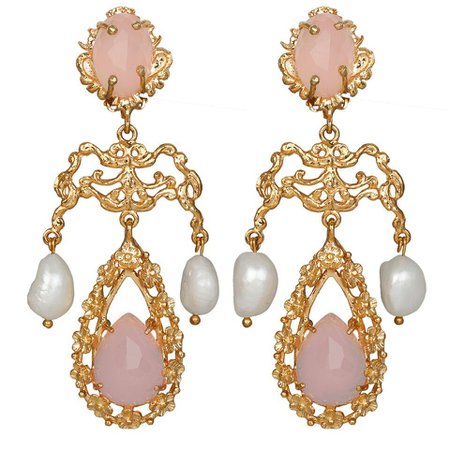 Liliana Earrings Gold/Pink | Christie Nicolaides