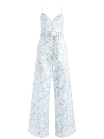 Shanti Jumpsuit With Smocked Back In Antique Butterfly | Alice And Olivia