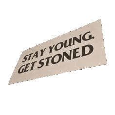 stay young, get stoned sign