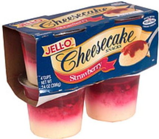 Jell-O Strawberry Cheesecake Snacks - 4 ea, Nutrition Information | Innit