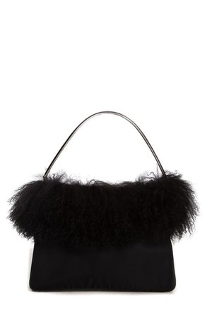 Prada Black Fur Handle Bag