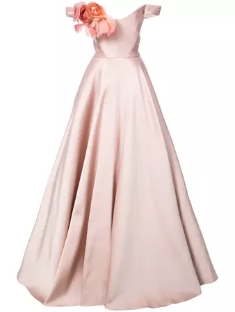 MARCHESA off-the-shoulder gown