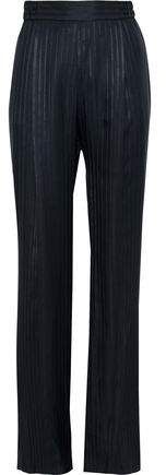 Striped Silk-jacquard Straight-leg Pants