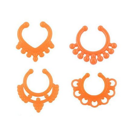 Online Shop 5Pcs Stainless Steel Orange Acrylic Nostril Nose Ring Lip Rings Earrings Sircular Piercing Ball Horseshoe Hoop Ring Body Jewelry | Aliexpress Mobile