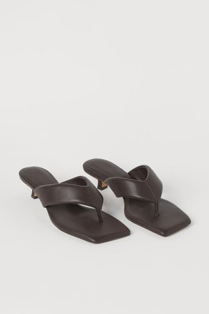 Toe-post Slip-on Sandals - Dark brown - Ladies | H&M US