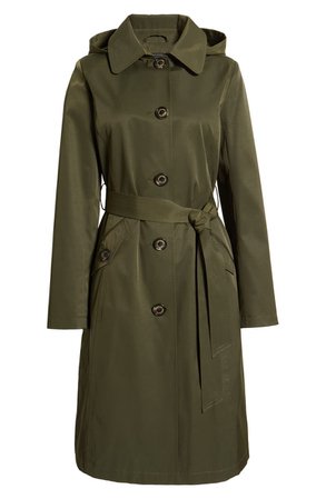 Sam Edelman Water Repellent Belted Trench Coat with Removable Hood | Nordstrom