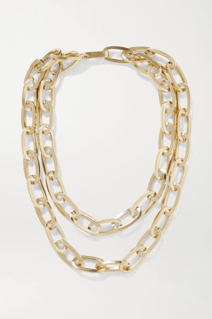 JENNIFER FISHER Double Large Essential gold-plated necklace