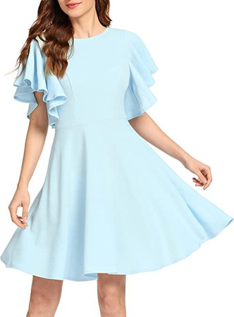 Amazon.com: Romwe Women's Stretchy A Line Swing Flared Skater Cocktail Party Dress : Clothing, Shoes & Jewelry