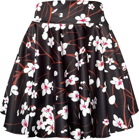 Afibi Casual Mini Stretch Waist Flared Plain Pleated Skater Skirt (X-Large, Pattern 3) at Amazon Women’s Clothing store