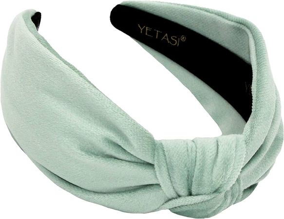 Amazon.com : YETASI Light Mint Headband is Chic. Velvet Knotted Headbands for Women are Trendy. Velvet Headbands for Women are Uniquely Made of Non Slip Material for Your Comfort. Classy Light Mint Velvet Headband : Beauty & Personal Care