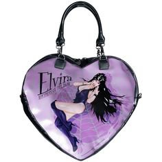 Kreepsville Elvira Black Heart Web Purse Bag