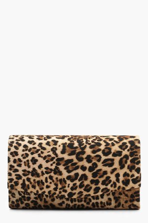 Leopard envelope clutch