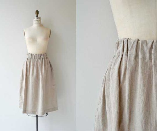 Putty Linen skirt simple linen skirt high waisted skirt