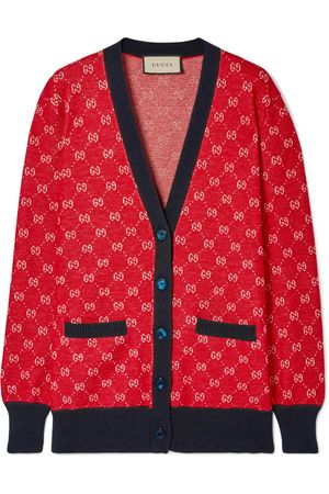 Gucci | Intarsia wool and alpaca-blend cardigan | NET-A-PORTER.COM