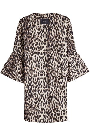 Leopard Print Coat with Cropped Sleeves Gr. DE 34