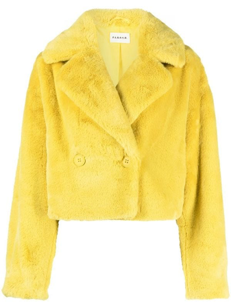 yellow fuzzy jacket