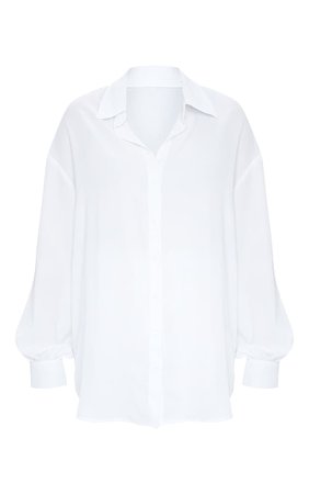 Plus White Oversized Beach Shirt | PrettyLittleThing USA