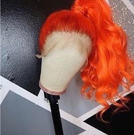 orange ponytail lace wig