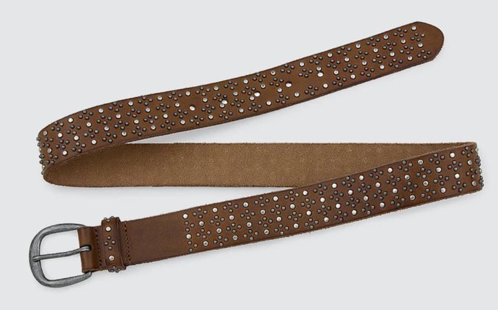 studded brown leather belt