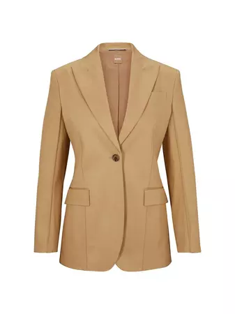 Shop BOSS Slim-Fit Blazer In Glossy Stretch Cloth | Saks Fifth Avenue