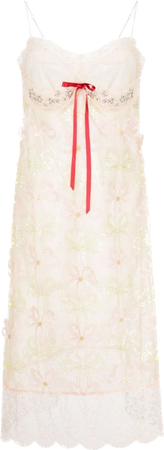 simone rocha bow-detail tulle slip dress