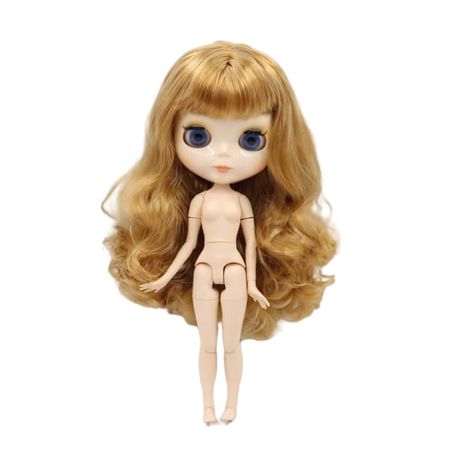 Neo Blythe Doll with Blonde Hair, White Skin, Shiny Cute Face & Factory Jointed Body