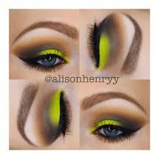 simple green neon makeup looks - Google Search