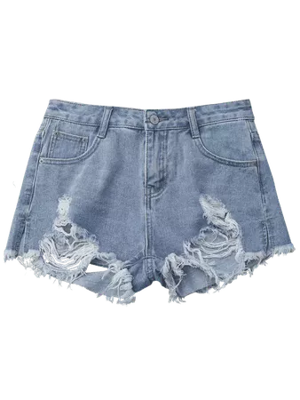 Denim Distressed Cutoffs Shorts DENIM BLUE: Shorts S | ZAFUL