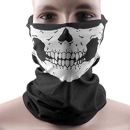 Amazon.com : Skull Skeleton Face Mask with Fangs Tube Bandana Balaclava Snowboard Moto X Face Protection Harley Davidson Snowboard Ski Mask Multi Function Tactical Seamless : Clothing